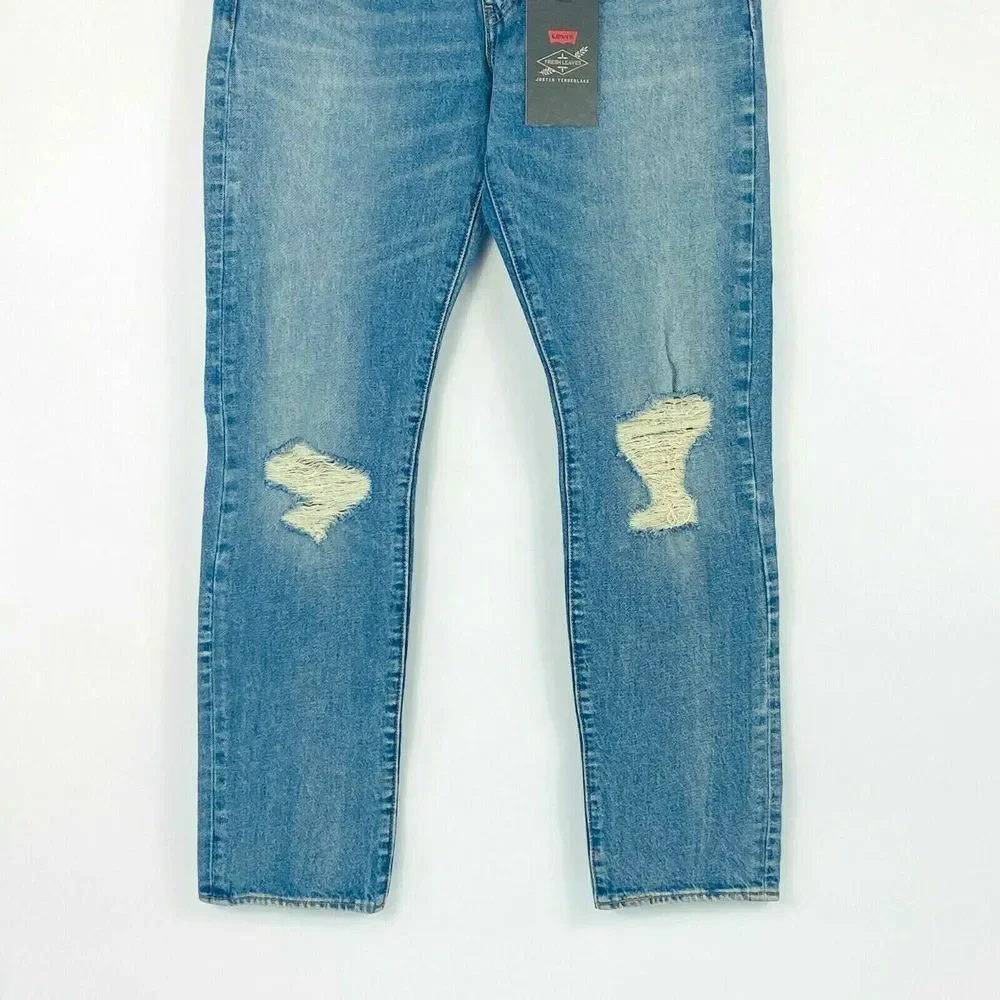 Levi's 502 Taper Distressed Jeans 31x32 NEW‎ Justin Timberlake Fresh Leaves